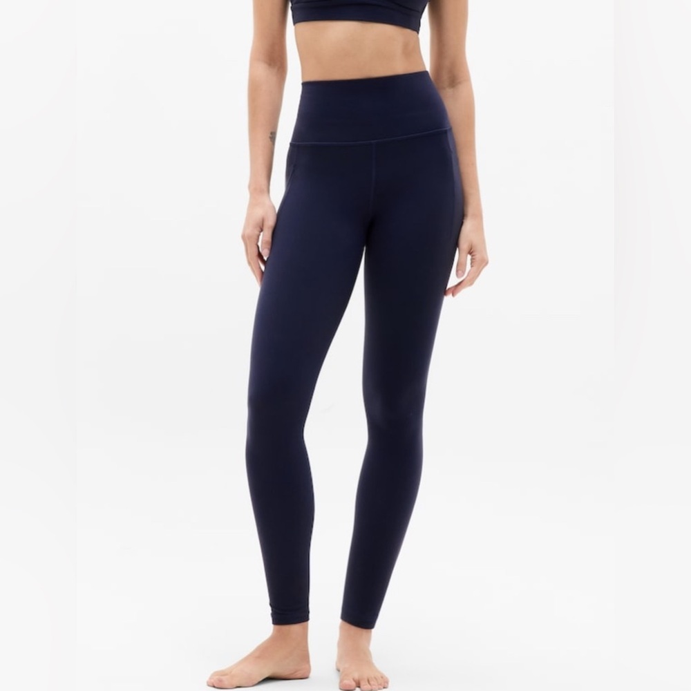 Athleta Navy Blue High-Waist Leggings - Picture 5 of 7